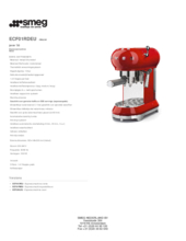 Product informatie SMEG koffiemachine rood ECF01RDEU