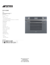 Product informatie SMEG magnetron met grill inbouw SF4102MS