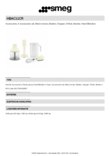 Product informatie SMEG staafmixer accessoire pakket HBAC11CR