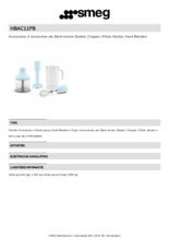 Product informatie SMEG staafmixer accessoire pakket HBAC11PB