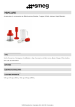 Product informatie SMEG staafmixer accessoire pakket HBAC11RD