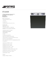 Product informatie SMEG vaatwasser inbouw STL825B