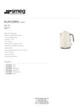 Product informatie SMEG waterkoker crème KLF01CREU