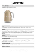 Product informatie SMEG waterkoker mat champagne KLF03CHMEU