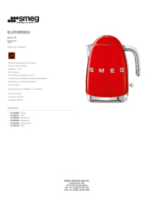 Product informatie SMEG waterkoker rood KLF03RDEU