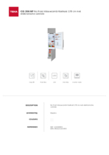 Product informatie TEKA koelkast inbouw CI3350NFEU