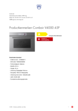 Product informatie V-ZUG oven inbouw Combair V4000 45P platinum