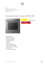 Product informatie V-ZUG oven inbouw Combair V4000 60P platinum