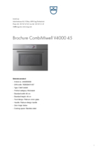 Product informatie V-ZUG oven met magnetron inbouw COMBIMIWELL V4000 45 PLATINUM 