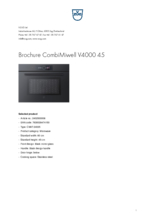 Product informatie V-ZUG oven met magnetron inbouw COMBIMIWELL V4000 45 zwart spiegelglas