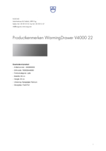 Product informatie V-ZUG warmhoudlade inbouw WarmingDrawer V4000 22 platinum