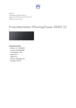 Product informatie V-ZUG warmhoudlade inbouw WarmingDrawer V4000 22 zwart glas