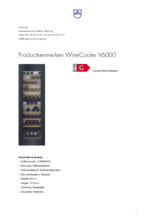 Product informatie V-Zug wijnkoelkast inbouw WineCooler V6000