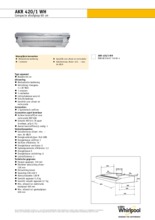 Product informatie WHIRLPOOL afzuigkap onderbouw wit AKR420/1WH