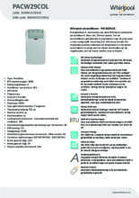 Product informatie WHIRLPOOL airco PACW29COL