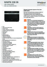 Product informatie WHIRLPOOL combi/magnetron MWPN 338 SB
