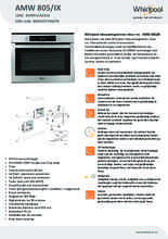 Product informatie WHIRLPOOL combi/magnetron inbouw AMW 805/IX