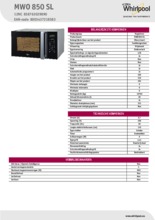 Product informatie WHIRLPOOL combi-magnetron zilver MWO850SL