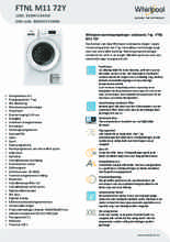 Product informatie WHIRLPOOL droger warmtepomp FTNL M11 72Y