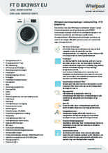 Product informatie WHIRLPOOL droger warmtepomp FT D 8X3WSY EU