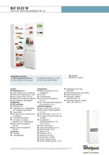 Product informatie WHIRLPOOL koelkast BLF8122W