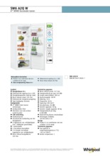 Product informatie WHIRLPOOL koelkast SW6A2QW