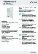 Product informatie WHIRLPOOL koelkast W55TM 4110 W