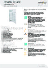 Product informatie WHIRLPOOL koelkast W55TM 6110 W