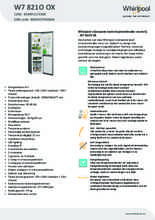 Product informatie WHIRLPOOL koelkast W7 821O OX