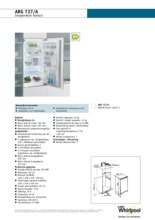 Product informatie WHIRLPOOL koelkast inbouw ARG727/A