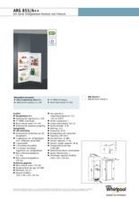 Product informatie WHIRLPOOL koelkast inbouw ARG853A/++
