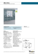Product informatie WHIRLPOOL koelkast inbouw ARGR735/A+