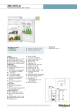 Product informatie WHIRLPOOL koelkast inbouw ARG 9470 A+
