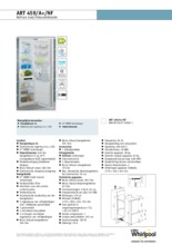 Product informatie WHIRLPOOL koelkast inbouw ART459/A+NF/1