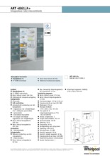 Product informatie WHIRLPOOL koelkast inbouw ART4861/A+