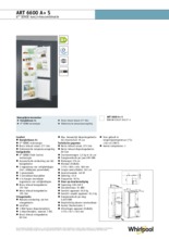 Product informatie WHIRLPOOL koelkast inbouw ART6600A+S