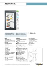 Product informatie WHIRLPOOL koelkast inbouw ART6711/A++SF