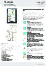 Product informatie WHIRLPOOL koelkast inbouw SP40 801