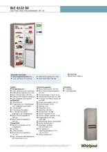 Product informatie WHIRLPOOL koelkast rvs BLF8122OX