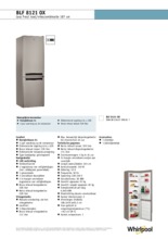 Product informatie WHIRLPOOL koelkast rvs BLF 8121 OX