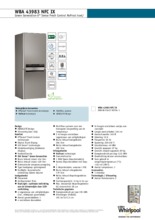 Product informatie WHIRLPOOL koelkast rvs WBA43983NFCIX