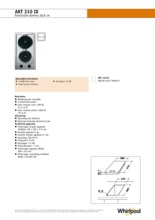 Product informatie WHIRLPOOL kookplaat elektrisch AKT310IX
