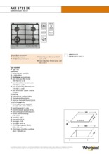 Product informatie WHIRLPOOL kookplaat inbouw AKR3711IX