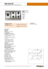 Product informatie WHIRLPOOL kookplaat inbouw GMA9522IX
