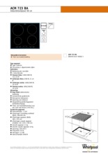 Product informatie WHIRLPOOL kookplaat inductie ACM723BA