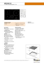 Product informatie WHIRLPOOL kookplaat inductie ACM849LX