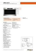 Product informatie WHIRLPOOL magnetron met grill AMW439IX