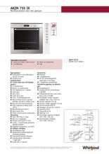Product informatie WHIRLPOOL oven inbouw AKZM755IX