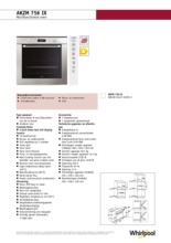 Product informatie WHIRLPOOL oven inbouw AKZM756IX