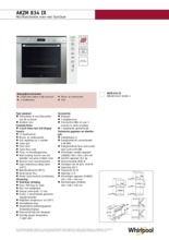 Product informatie WHIRLPOOL oven inbouw AKZM834IX